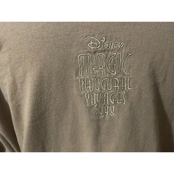 Vintage Disney 1998 Cruise Line Voyages Mickey T Shirt Men's Tan Size Large - Picture 3 of 16